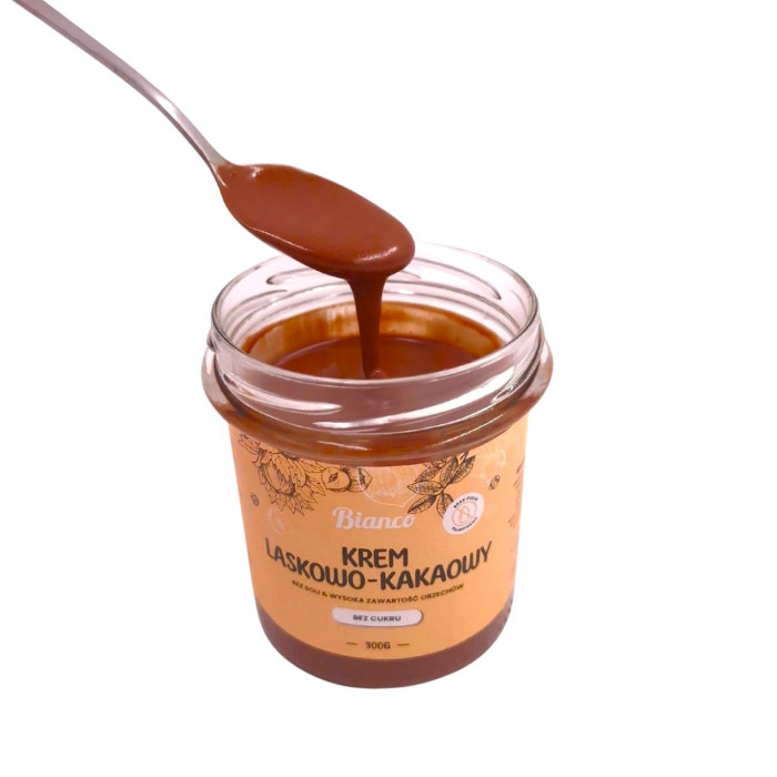 Rzemieślniczy krem z orzechów laskowych z kakao — wysoka zawartość orzechów