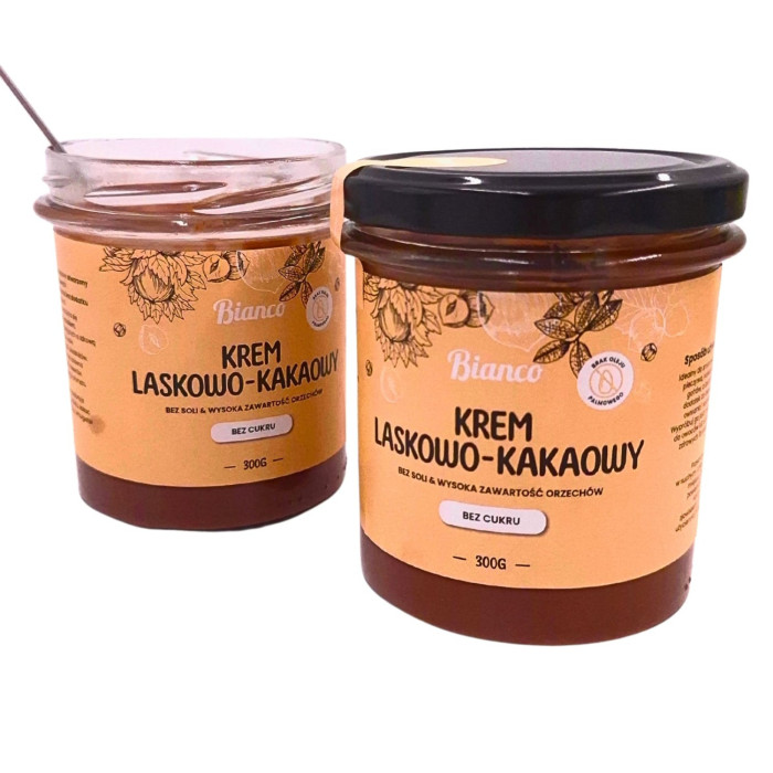 Rzemieślniczy krem z orzechów laskowych z kakao — wysoka zawartość orzechów