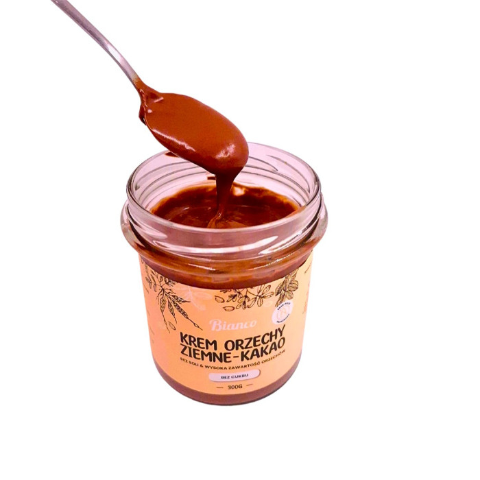 Krem z orzechów ziemnych i kakao bez cukru – rzemieślniczy, naturalny, premium