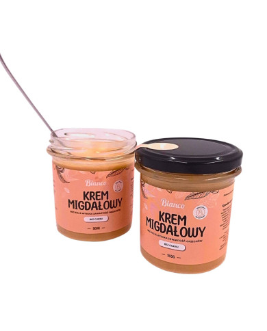 Krem migdałowy bez cukru – rzemieślniczy, premium, wysoka zawartość migdałów