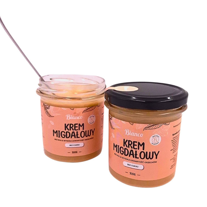 Krem migdałowy bez cukru – rzemieślniczy, premium, wysoka zawartość migdałów
