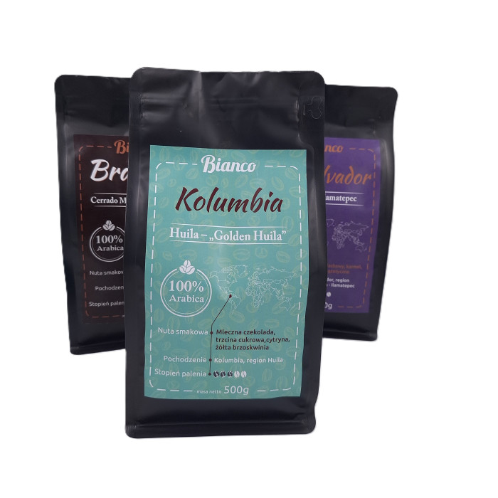 Kolumbia Golden Huila – kawa specialty 84 SCA palarnia Bianco